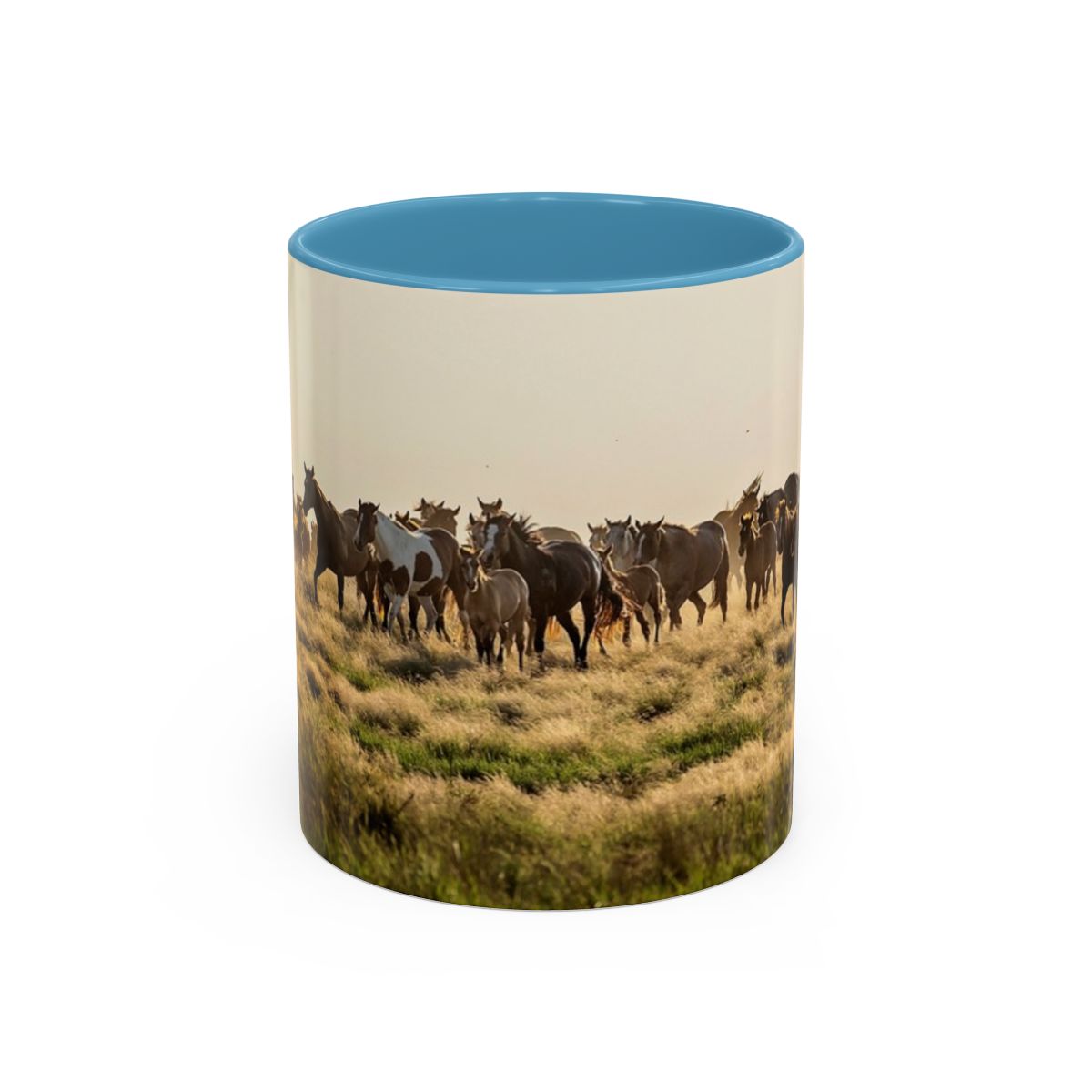 Horses Accent Coffee Mug - 11oz  | Light_Blue_Mug.jpg