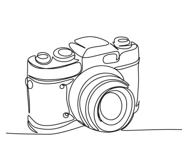 line drawing of a camera