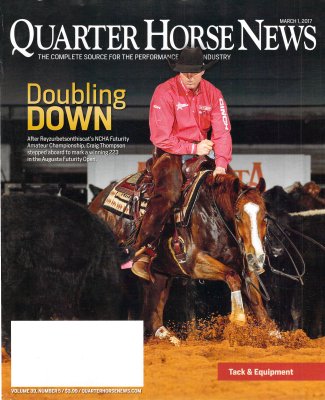2017.03.01 Quarter Horse News Cover photo by S. Sylvester Photography